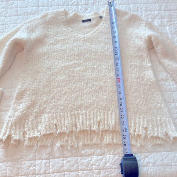 ATM Anthony Thomas Melillo Ivory Alpaca Wool Destroyed Chenille Sweater large - Picture 5 of 8